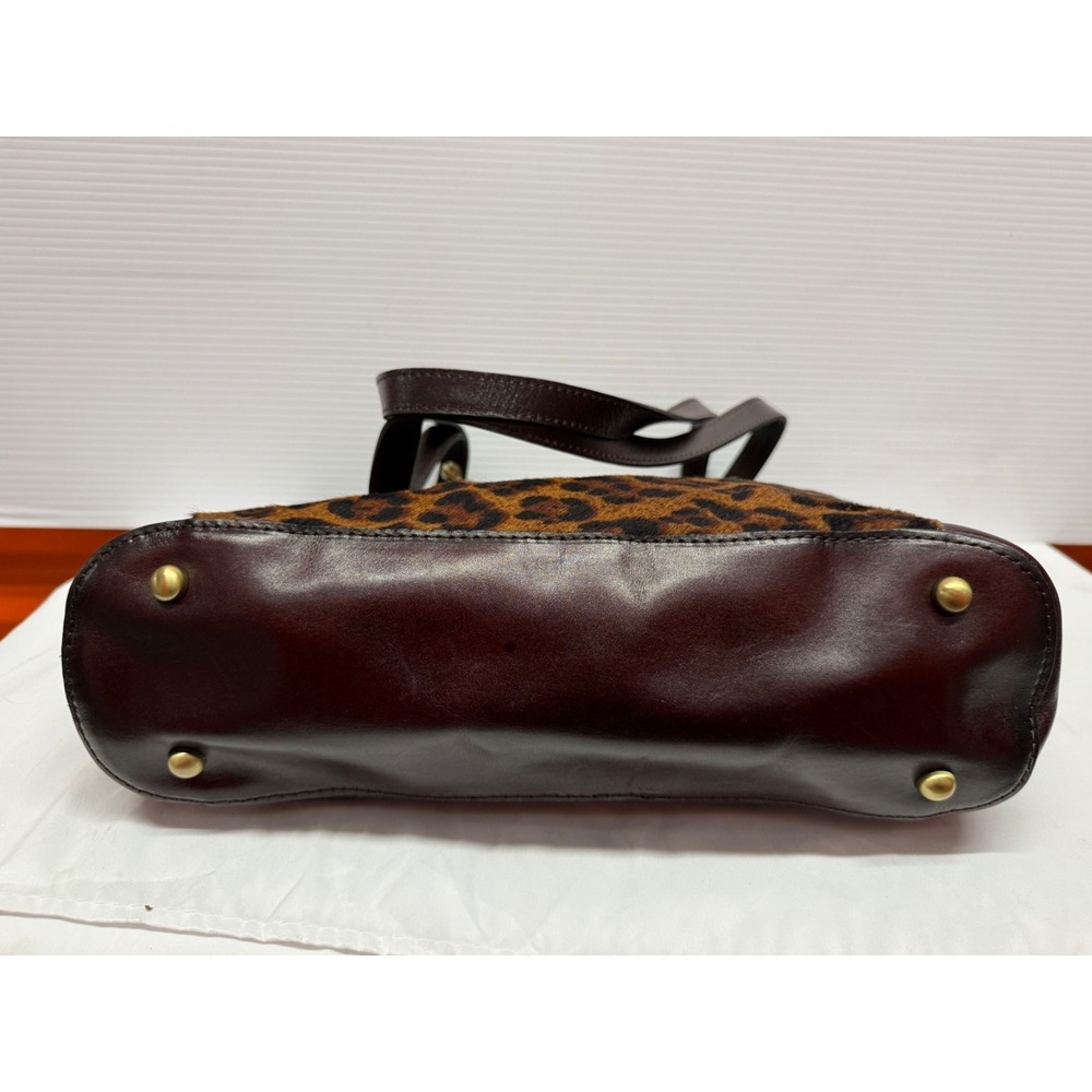 NWT PATRICIA NASH Rayleigh TOTE BAG CALF HAIR LEOPARD Leather‎ brown NWOT - Picture 5 of 10